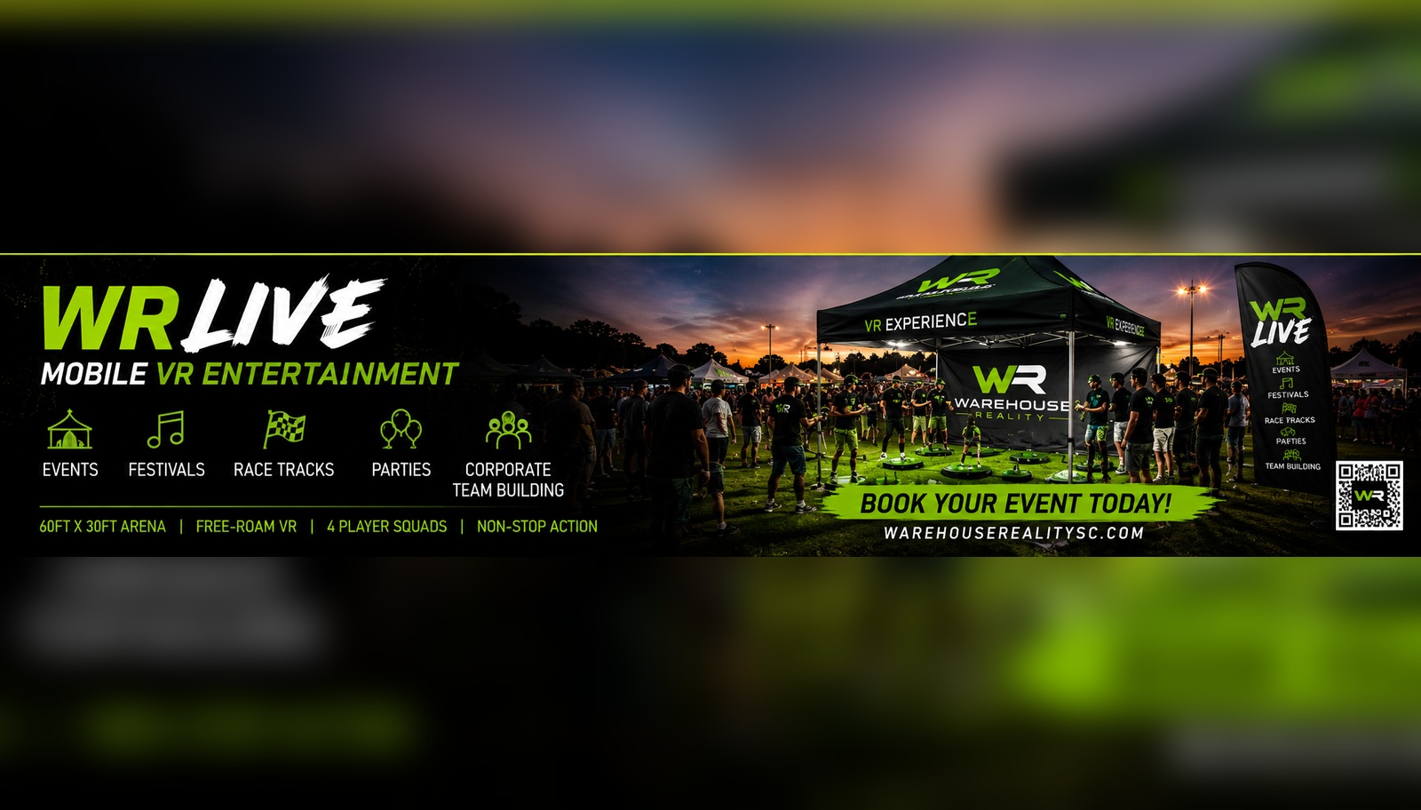 WR LIVE mobile VR activation at a night event